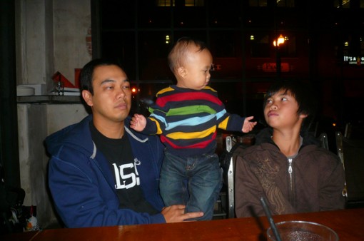 Ryan, Willy Boy & Mikee hangin' at Bar Basic.  Bar Basic makes some amazing pizza.  You've got to try it.