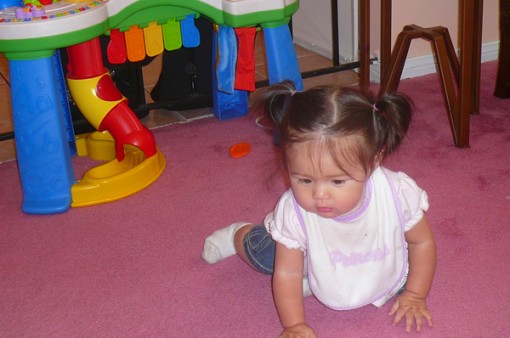 Mialani crawling around...